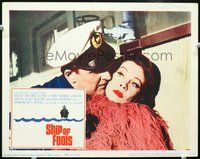 4c730 SHIP OF FOOLS movie lobby card '65 Werner Klemperer gets close to Vivien Leigh!