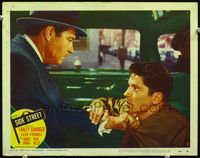 4c734 SIDE STREET LC #3 '50 close up of handsome young Farley Granger grabbed by cop George Tyne!