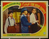 4c741 SING FOR YOUR SUPPER LC '41 great image of Jinx Falkenburg & Charles Buddy Rogers smoking!