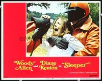 4c746 SLEEPER movie lobby card #8 '74 wild image of Diane Keaton being arrested!