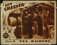 4c778 SPY SMASHER chap 8 LC '42 cool image of sailors in submarine, cool superhero border art!