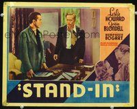 4c780 STAND-IN other company lobby card '37 Leslie Howard & Humphrey Bogart glare at each other!
