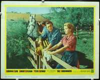 4c799 SUNDOWNERS movie lobby card #2 '61 Deborah Kerr & Robert Mitchum on the farm!