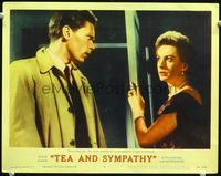 4c815 TEA & SYMPATHY movie lobby card #7 '56 great close-up of Deborah Kerr & John Kerr!