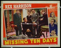 4c817 TEN DAYS IN PARIS lobby card '40 Rex Harrison, John Abbott & Frank Atkinson in spy drama!