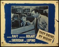 4c830 THEY DRIVE BY NIGHT LC R48 George Raft lights cigarette for Ida Lupino in convertible car!