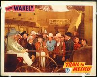 4c877 TRAIL TO MEXICO movie lobby card #4 '46 Jimmy Wakely, great image of cowboy get-together!