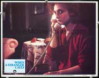 4c958 WHEN A STRANGER CALLS movie lobby card #8 '79 Carol Kane lives a babysitter's nightmare!