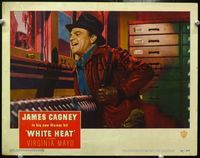 4c965 WHITE HEAT movie lobby card #5 '49 crazy laughing James Cagney is on top of the world, Ma!