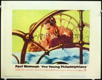 4c997 YOUNG PHILADELPHIANS movie lobby card #6 '59 image of Paul Newman in bed with Alexis Smith!
