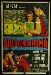 4e002 ALONE AGAINST ROME Argentinean '63 art of sexy Rossana Podesta & gladiators fighting in arena