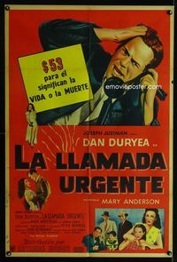 4e010 CHICAGO CALLING Argentinean movie poster '51 $53 means life or death for Dan Duryea!