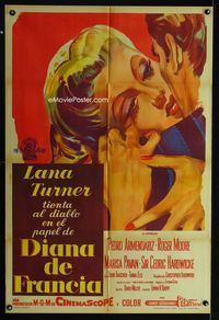 4e020 DIANE Argentinean '56 sexy Lana Turner dares the devil, great close up romantic artwork!