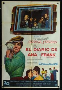 4e022 DIARY OF ANNE FRANK Argentinean '59 Millie Perkins as Jewish girl, different image!