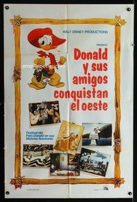 4e026 DONALD DUCK GOES WEST Argentinean '65 Disney, great cartoon image of Donald in cowboy outfit!