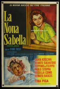 4e041 LA NONNA SABELLA Argentinean poster '57 Tina Pica's grandson wants to to marry Sylva Koscina!