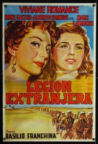 4e043 LEGIONE STRANIERA Argentinean poster '52 artwork of Legionnaires & beautiful women by Giorgio!