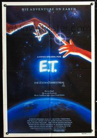 4d338 E.T. THE EXTRA TERRESTRIAL Australian 1sh '82 Steven Spielberg, great John Alvin artwork!