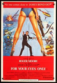 4d339 FOR YOUR EYES ONLY Australian 1sh '81 no one comes close to Roger Moore as James Bond 007!