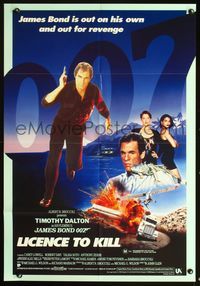 4d353 LICENCE TO KILL Australian one-sheet '89 Timothy Dalton as James Bond, he's out for revenge!