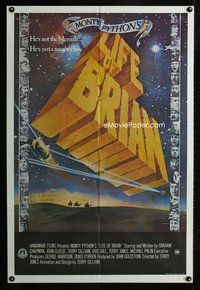 4d354 LIFE OF BRIAN Aust 1sh '79 Monty Python, great wacky art by William Stout, three wise men!