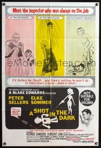4d379 SHOT IN THE DARK Australian 1sh '64 great different art of wacky Peter Sellers, Elke Sommer!