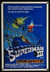 4d385 SUPERMAN III Australian one-sheet '83 cool L. Salk art of Christopher Reeve, Richard Pryor!