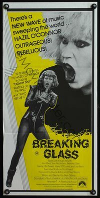 4d470 BREAKING GLASS Australian daybill '80 Hazel O'Connor is outrageous & rebellious, post punk!