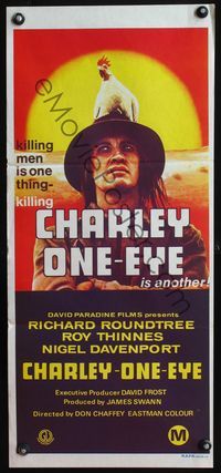 4d497 CHARLEY-ONE-EYE Australian daybill movie poster '73 great image of Roy Thinnes!