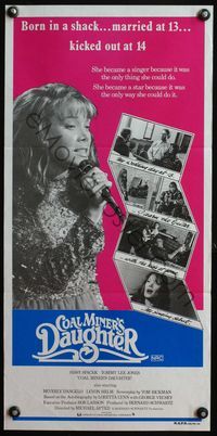 4d505 COAL MINER'S DAUGHTER Australian daybill '80 Sissy Spacek as country singer Loretta Lynn!