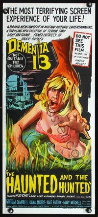 4d533 DEMENTIA 13 Australian daybill '63 Francis Ford Coppola, Roger Corman, great horror art!