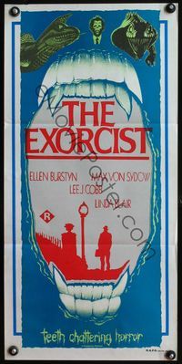 4d563 ROADSHOW Aust daybill 1980s The Exorcist, Friedkin, Von Sydow, William Peter Blatty classic!