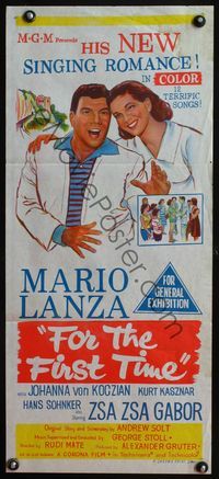 4d581 FOR THE FIRST TIME Australian daybill '59 art of Mario Lanza in his new singing romance!