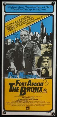 4d583 FORT APACHE THE BRONX Australian daybill movie poster '81 Paul Newman as New York City cop!