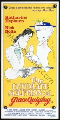 4d612 GRACE QUIGLEY Aust daybill '85 Kate Hepburn, Nick Nolte, Ultimate Solution of Grace Quigley!