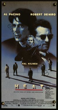4d631 HEAT Australian daybill poster '95 great images of Al Pacino, Robert De Niro & Val Kilmer!