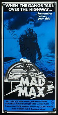 4d723 MAD MAX Australian daybill poster R81 Mel Gibson, George Miller Australian sci-fi classic!