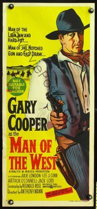 4d733 MAN OF THE WEST Australian daybill '58 Gary Cooper is the man of the notched gun & fast draw!