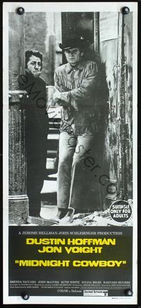 4d748 MIDNIGHT COWBOY Australian daybill '69 Dustin Hoffman, Jon Voight, John Schlesinger classic!