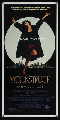 4d755 MOONSTRUCK Australian daybill movie poster '87 Cher, Nicholas Cage, Olympia Dukakis