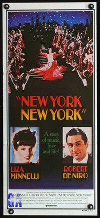 4d769 NEW YORK NEW YORK Australian daybill poster '77 close ups of Robert De Niro & Liza Minnelli!