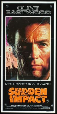 4d908 SUDDEN IMPACT Aust daybill '83 Clint Eastwood is at it again as Dirty Harry, great image!