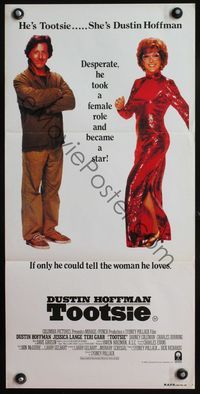 4d934 TOOTSIE Australian daybill movie poster '82 full-length Dustin Hoffman as himself and in drag!