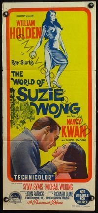4d969 WORLD OF SUZIE WONG Aust daybill '60 William Holden was the first man that Nancy Kwan loved!