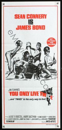 4d974 YOU ONLY LIVE TWICE Australian daybill movie poster R80s Sean Connery IS James Bond!