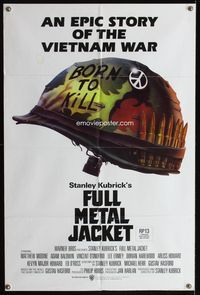 4d340 FULL METAL JACKET Australian one-sheet '87 Stanley Kubrick, cool Philip Castle art of helmet!