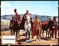 4e878 CLEOPATRA French movie lobby card '64 cool image of Rex Harrison as Roman!