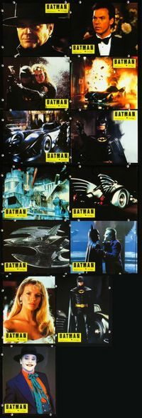 4e676 BATMAN 13 French lobby cards '89 great imgaes of Michael Keaton & Jack Nicholson, Tim Burton!