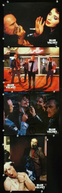 4e829 BLUE VELVET 4 French movie lobby cards '86 David Lynch, Kyle McLachlan, creepy Dennis Hopper!