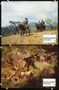 4e860 BUTCH CASSIDY & THE SUNDANCE KID 2 French movie lobby cards '69 cool images of wild west!